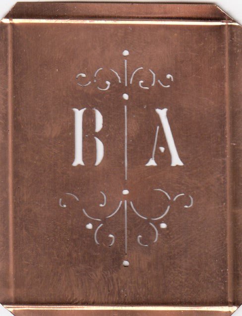 BA - Besonders hübsche alte Monogrammschablone