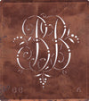 BB - Interessante Monogrammschablone aus Kupferblech