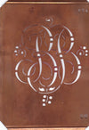 BB - Alte Monogramm Schablone mit Schnörkeln-