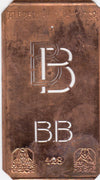 BB - Kleine Monogramm-Schablone in Jugendstil-Schrift