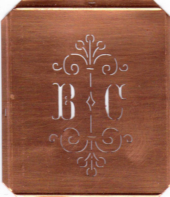 BC - Besonders hübsche alte Monogrammschablone