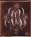 BC - Alte Monogramm Schablone mit nostalgischen Schnörkeln