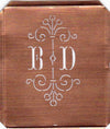 BD - Besonders hübsche alte Monogrammschablone