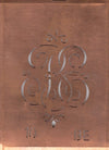 BE - Alte Monogrammschablone aus Kupfer