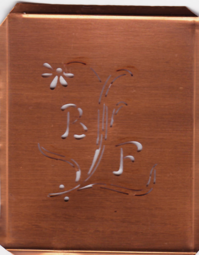 BF - Hübsche, verspielte Monogramm Schablone Blumenumrandung