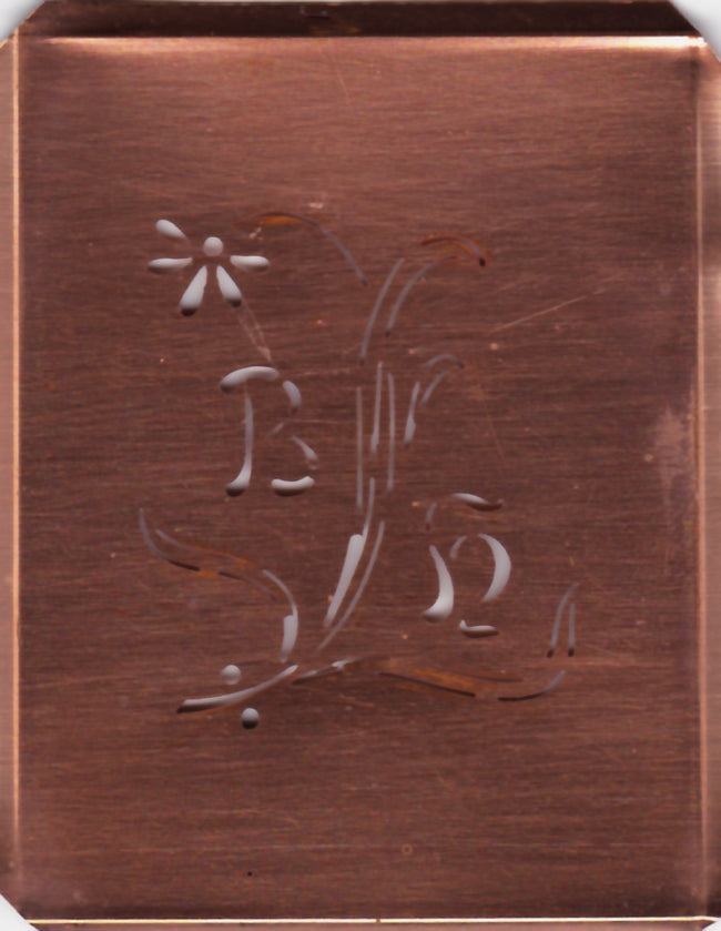 BH - Hübsche, verspielte Monogramm Schablone Blumenumrandung