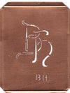 BH - 90 Jahre alte Stickschablone für hübsche Handarbeits Monogramme