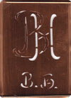 BH - Stickschablone für 2 verschiedene Monogramme
