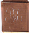 BH - Hübsche alte Kupfer Schablone mit 3 Monogramm-Ausführungen