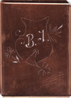 BJ - Seltene Stickvorlage - Uralte Wäscheschablone mit Wappen - Medaillon