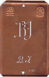 BJ - Alte Monogramm Schablone nicht nur zum Sticken