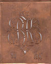 BK - Alte Monogrammschablone aus Kupfer