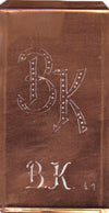 BK - Alte Monogramm Schablone zum Sticken