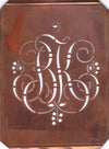 BK - Alte Monogramm Schablone mit Schnörkeln