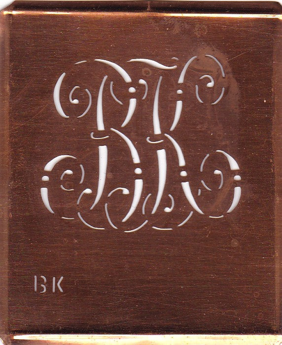 BK - Alte verschlungene Monogramm Stick Schablone