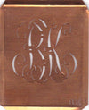 BK - Uralte Monogramm Schablone zum Sticken