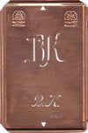 BK - Alte Monogramm Schablone nicht nur zum Sticken