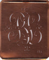 BL - Antiquität aus Kupferblech zum Sticken von Monogrammen und mehr