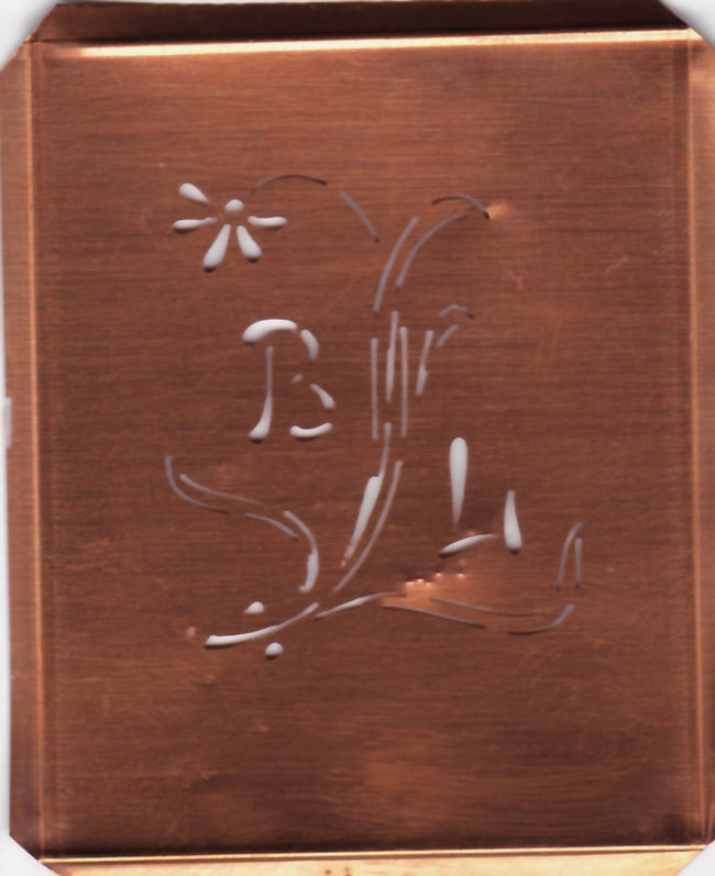 BL - Hübsche, verspielte Monogramm Schablone Blumenumrandung