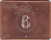 BL - Hübsche Jugendstil Kupfer Monogramm Schablone - Rarität nicht nur zum Sticken
