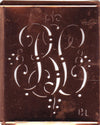 BL - Alte Monogramm Schablone mit Schnörkeln