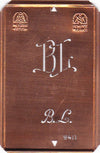 BL - Alte Monogramm Schablone zum Sticken