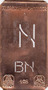 BN - Kleine Monogramm-Schablone in Jugendstil-Schrift