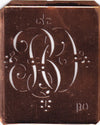 BO - Antiquität aus Kupferblech zum Sticken von Monogrammen und mehr