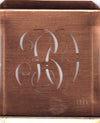 BO - Hübsche alte Kupfer Schablone mit 3 Monogramm-Ausführungen
