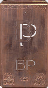 BP - Kleine Monogramm-Schablone in Jugendstil-Schrift