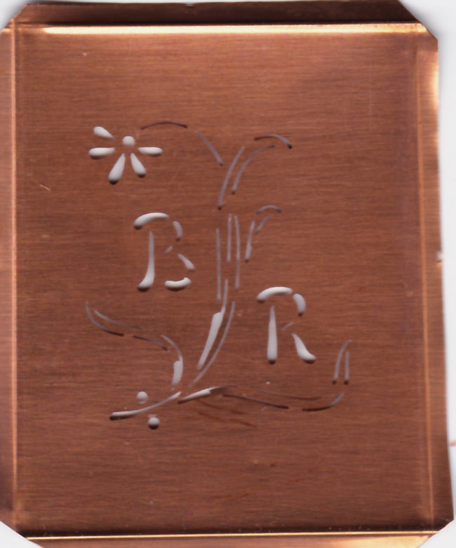 BR - Hübsche, verspielte Monogramm Schablone Blumenumrandung