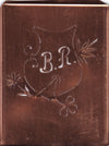 BR - Seltene Stickvorlage - Uralte Wäscheschablone mit Wappen - Medaillon