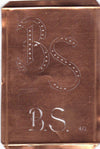 BS - Interessante alte Kupfer-Schablone zum Sticken von Monogrammen