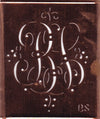 BS - Alte Monogramm Schablone mit nostalgischen Schnörkeln