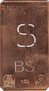 BS - Kleine Monogramm-Schablone in Jugendstil-Schrift