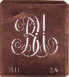 BU - Alte verschlungene Monogramm Schablone zum Sticken