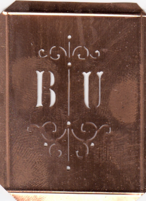 BU - Besonders hübsche alte Monogrammschablone