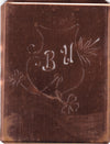 BU - Seltene Stickvorlage - Uralte Wäscheschablone mit Wappen - Medaillon