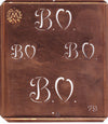 BV - Alte Kupferschablone mit 4 Monogrammen