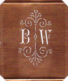 BW - Besonders hübsche alte Monogrammschablone