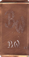 BW - Alte Monogramm Schablone zum Sticken