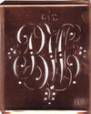 BW - Alte Monogramm Schablone mit nostalgischen Schnörkeln