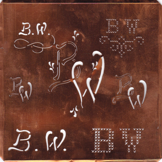 BW - Große Kupfer Schablone mit 7 Variationen