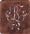 BZ - Alte Schablone aus Kupferblech mit klassischem verschlungenem Monogramm 