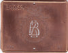 BZ - Hübsche Jugendstil Kupfer Monogramm Schablone - Rarität nicht nur zum Sticken