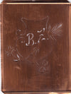 BZ - Seltene Stickvorlage - Uralte Wäscheschablone mit Wappen - Medaillon