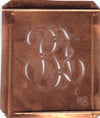 BZ - Hübsche alte Kupfer Schablone mit 3 Monogramm-Ausführungen