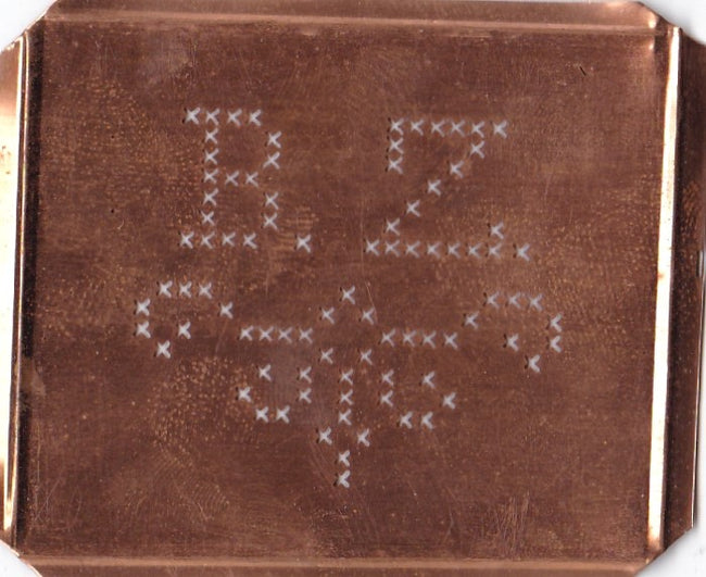BZ - Alte niedliche Kreuzstich Monogramm Schablone