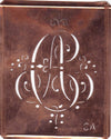 CA - Alte Monogramm Schablone mit Schnörkeln