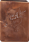 CA - Seltene Stickvorlage - Uralte Wäscheschablone mit Wappen - Medaillon